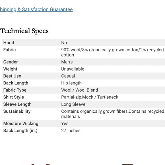 Woolrich  Eco Rich Woodward Half Zip Wool Sweater in Hazelnut Size XL - Picture 14 of 15